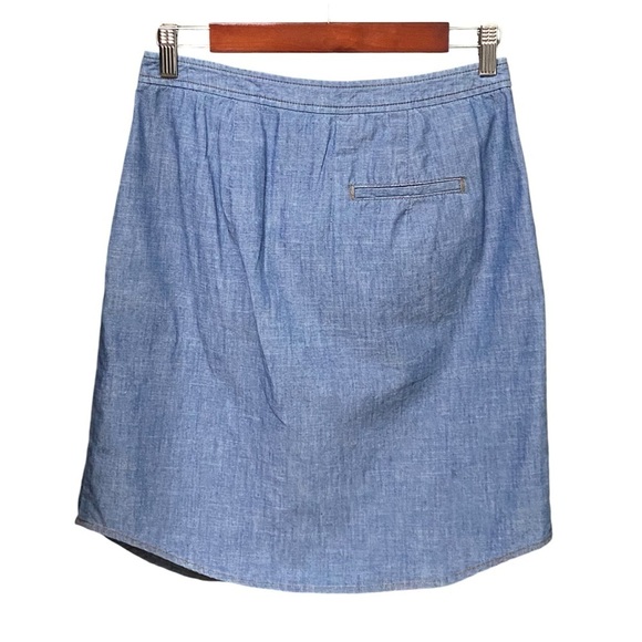Banana Republic Blue Chambray Skirt Size 0 Beachy Boho Coastal Casual - Picture 2 of 5